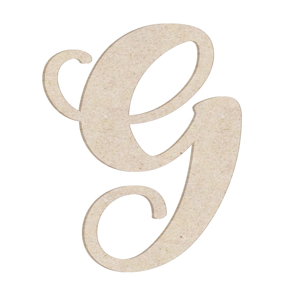 24" Starfish Font Unfinished Wood Initial Monogram Letter G (Sizes 12"-30")