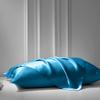 Cloud Fino 4 Pc Silk Satin Sheets Set | Silk Satin Fitted Sheet, Flat Sheet, Pillowcase | Hotel Quality Silky Soft Luxurious! Full, Turquoise Blue view 3