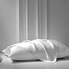 Cloud Fino 4 Pc Silk Sheets Set | Luxurious Silk Satin Fitted & Flat Sheets | Silk Pillowcase | Hotel Quality, Full XL, White view 3