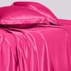 Cloud Fino 4 Pc Silk Satin Sheets Set | Luxurious Silk Satin Fitted & Flat Sheets | Silk Pillowcase | Hotel Quality, Full XL, Hot Pink view 2