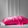 Cloud Fino 4 Pc Silk Satin Sheets Set | Luxurious Silk Satin Fitted & Flat Sheets | Silk Pillowcase | Hotel Quality, Full XL, Hot Pink view 3