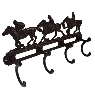 AB Tools Racing Race Horse Coat Jacket Hanger Rack 4 Hooks Pegs Stable Wall House