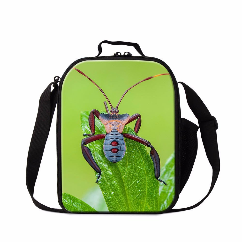 Dispalang Spider Insect Print Lunch Box Bag for Children School Lunch Container