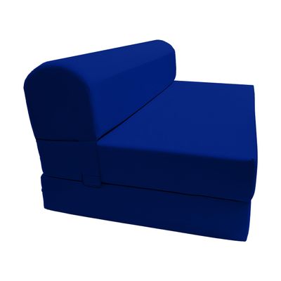 D&D Futon Furniture Sleeper Chair Folding Bed, Studio Sofa Guest Folded Mattress, High Density Foam (72 x 48 x 6, Royal Blue)