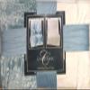 2 Pack Reversible Throws 60" X 70" Charisma Velvet White Embossed Blue Design view 1