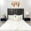 Barn Walls Solid Wood King Size Headboard, Black Barrel Stain with Smooth Natural Wood Grain Variation, Handcrafted Head Board Wall-Mounted Panels, Rustic Modern Bedroom, Built to Last view 3