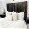 Barn Walls Solid Wood King Size Headboard, Black Barrel Stain with Smooth Natural Wood Grain Variation, Handcrafted Head Board Wall-Mounted Panels, Rustic Modern Bedroom, Built to Last view 4