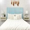 Barn Walls Baby Blue Headboard, Cottage Design Weathered, Solid Wood Headboard Floating Panels Wall Mount, Adjustable Height Easy Assembly, Queen Size view 4