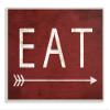 Stupell Industries Eat With Arrow Red Wall Plaque Art, 10 x 0.5 x 15, Multi-Color view 1