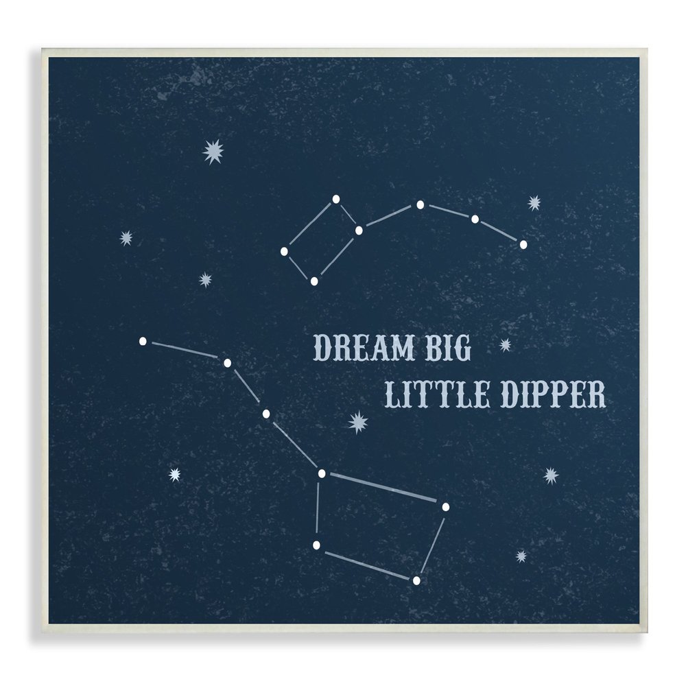 The Kids Room By Stupell Dream Big Little Dipper Stars Oversized Wall Plaque Art, 12.5 x 0.5 x 18.5, Proudly Made in USA