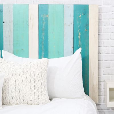 Barn Walls Serenity Mix Design, Multicolored, Solid Wood Panel, Leans and Sticks on Wall, Smooth Finish, Anti-Shake, Rattle Free, Headboard Full Size