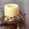 Artificial Fall Pip Berry Candle Rings  Pack of 6 Black, Tan and Burgundy Rustic Berry Farmhouse Home Decor for Centerpiece Decorations and Small Wreaths (Size: 7" diam) view 1