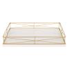 Kate and Laurel Mendel Rectangle Tray with Decorative Metal Rim, 16.5 x 12, White and Gold view 2