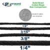 Paracord Planet Solid Braid Poly Cotton Rope 1/2, 3/8, 1/4, 3/16, and 1/8 inch Sizes Sash Cord Available view 4