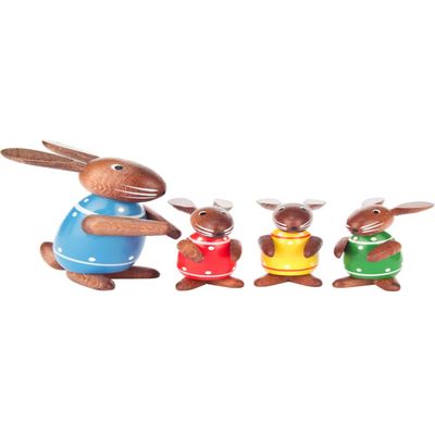Alexander Taron 224-703 DREGENO Easter Figures-Rabbit Parent with ITS Three Children, Brown