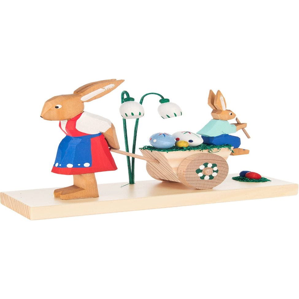 Alexander Taron 225-063 Dregeno Easter Figures-Rabbit Mother and Son-4.5" H x 6.75" W x 2.25" D, Brown
