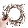 Factory Direct Craft Burlap Accented Plump Caramel, Cream, and Mocha Chocolate Mixed Berry Candle Rings - 4 Candle Rings view 3