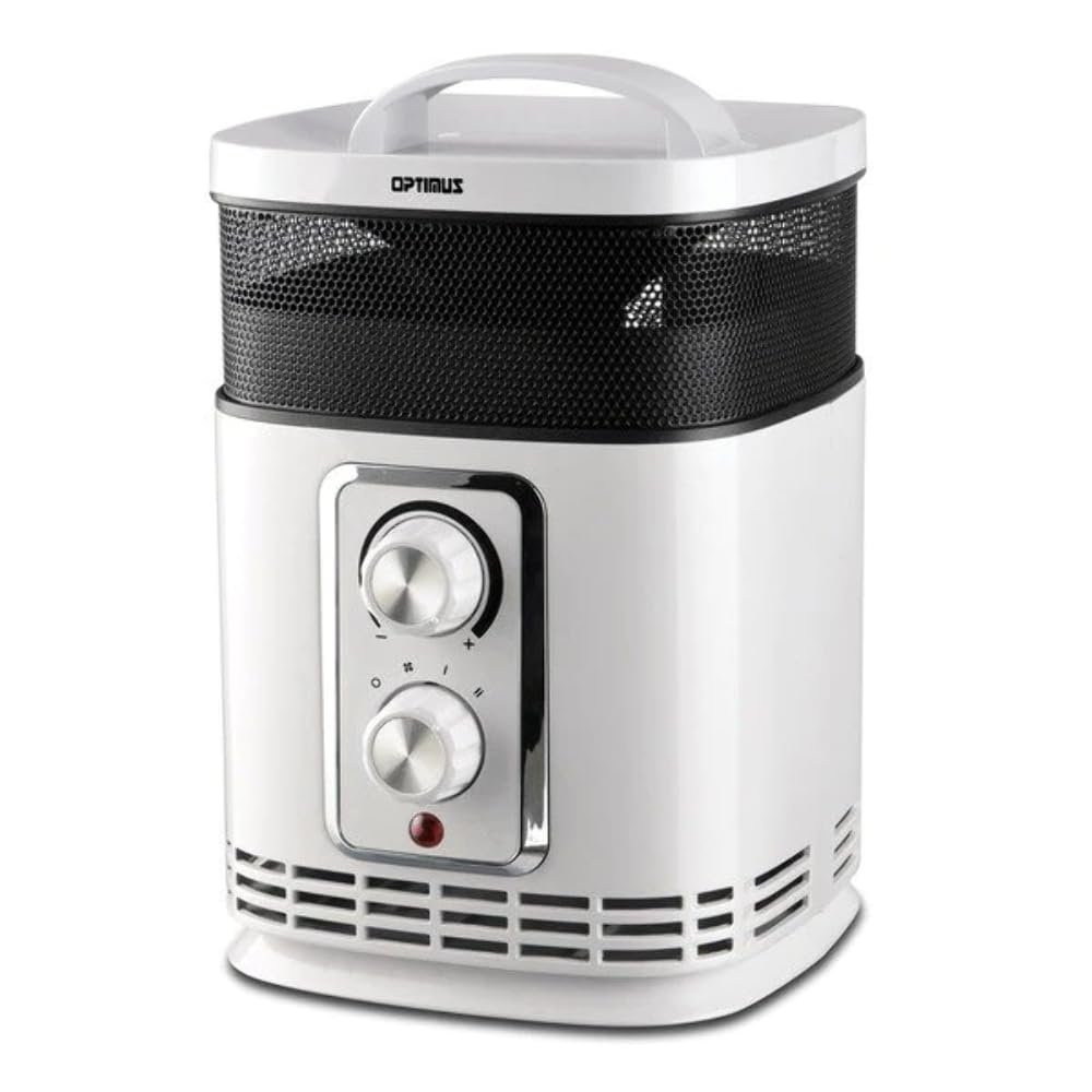 Optimus H-7232 Portable 360 Ceramic Heater with Thermostat, white