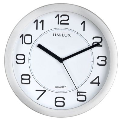 Unilux Attraction Silent Quartz Clock, 22cm Metal Grey, Size 5-22 Centimeters (400094404)
