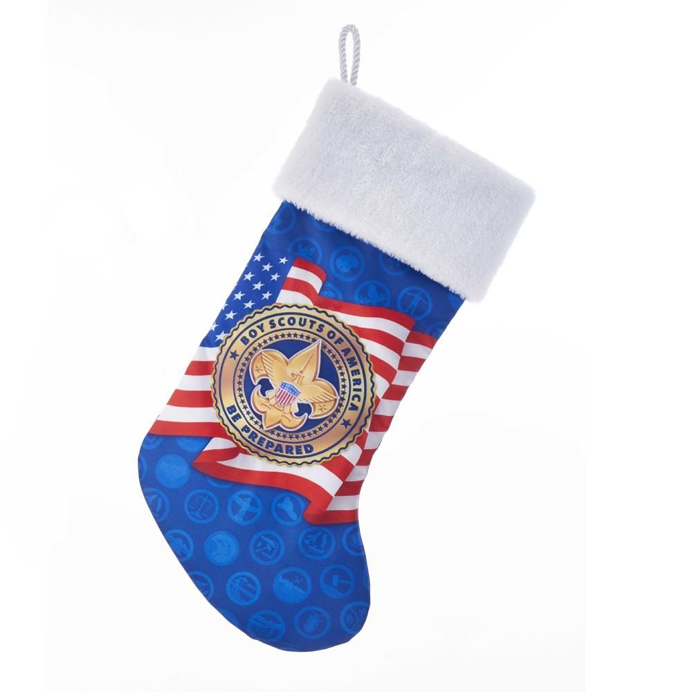 Kurt Adler 19in Boy Scouts Printed Satin Stocking