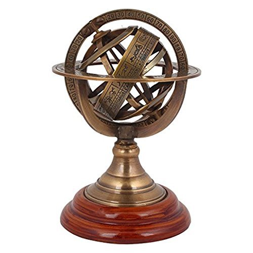 Antique Brass Armillary Globe-Table Top Nautical Armiilary Sphere-Nautical Globe D