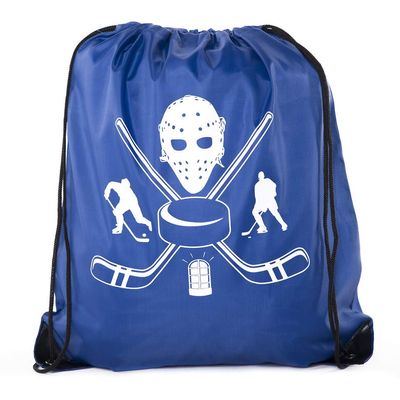 Mato & Hash Hockey Party Bags | Hockey Drawstring backpacks for Birthdays, Team Events & More! - 10PK Royal CA2500HOCKEY S1