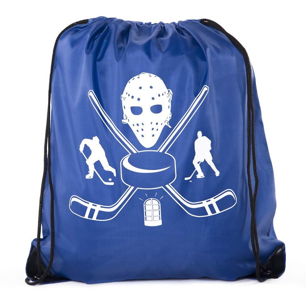 Mato & Hash Hockey Party Bags | Hockey Drawstring backpacks for Birthdays, Team Events & More! - 10PK Royal CA2500HOCKEY S1