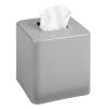 mDesign Metal Square Tissue Box Cover, Modern Facial Paper Holder - Accessories for Bathroom Vanity Countertop, Bedroom Dresser, Night Stand, Desk, Office and End Table - Unity Collection - Gray view 1