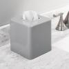 mDesign Metal Square Tissue Box Cover, Modern Facial Paper Holder - Accessories for Bathroom Vanity Countertop, Bedroom Dresser, Night Stand, Desk, Office and End Table - Unity Collection - Gray view 3
