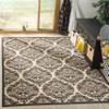 SAFAVIEH Washable Rug Outdoor Linden Collection - 4' x 6', Cream & Brown, Non-Shedding & Easy to Clean, Ideal for Patio, Backyard, Mudroom (LND135U) view 1