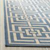 SAFAVIEH Washable Rug Outdoor Linden Collection - 4' x 6', Blue & Cream, Non-Shedding & Easy to Clean, Ideal for Patio, Backyard, Mudroom (LND128M) view 4