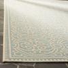SAFAVIEH Washable Rug Outdoor Linden Collection - 4' x 6', Cream & Aqua, Non-Shedding & Easy to Clean, Ideal for Patio, Backyard, Mudroom (LND134L) view 4