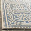 SAFAVIEH Washable Rug Outdoor Linden Collection - 4' x 6', Cream & Blue, Non-Shedding & Easy to Clean, Ideal for Patio, Backyard, Mudroom (LND134N) view 4
