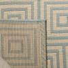SAFAVIEH Washable Rug Outdoor Linden Collection - 4' x 6', Cream & Aqua, Non-Shedding & Easy to Clean, Ideal for Patio, Backyard, Mudroom (LND173L) view 4