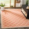 SAFAVIEH Washable Rug Outdoor Linden Collection - 4' x 6', Rust & Cream, Non-Shedding & Easy to Clean, Ideal for Patio, Backyard, Mudroom (LND121P) view 1