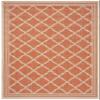 SAFAVIEH Washable Rug Outdoor Linden Collection - 4' x 6', Rust & Cream, Non-Shedding & Easy to Clean, Ideal for Patio, Backyard, Mudroom (LND121P) view 2