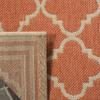 SAFAVIEH Washable Rug Outdoor Linden Collection - 4' x 6', Rust & Cream, Non-Shedding & Easy to Clean, Ideal for Patio, Backyard, Mudroom (LND121P) view 4