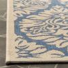 SAFAVIEH Washable Rug Outdoor Linden Collection - 4' x 6', Blue & Cream, Non-Shedding & Easy to Clean, Ideal for Patio, Backyard, Mudroom (LND135M) view 3