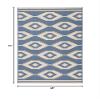 SAFAVIEH Washable Rug Outdoor Linden Collection - 4' x 6', Cream & Blue, Non-Shedding & Easy to Clean, Ideal for Patio, Backyard, Mudroom (LND171N) view 2