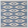 SAFAVIEH Washable Rug Outdoor Linden Collection - 4' x 6', Cream & Blue, Non-Shedding & Easy to Clean, Ideal for Patio, Backyard, Mudroom (LND171N) view 3
