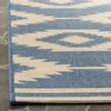 SAFAVIEH Washable Rug Outdoor Linden Collection - 4' x 6', Cream & Blue, Non-Shedding & Easy to Clean, Ideal for Patio, Backyard, Mudroom (LND171N) view 4