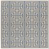 SAFAVIEH Washable Rug Outdoor Linden Collection - 4' x 6', Cream & Blue, Non-Shedding & Easy to Clean, Ideal for Patio, Backyard, Mudroom (LND128N) view 2