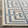 SAFAVIEH Washable Rug Outdoor Linden Collection - 4' x 6', Cream & Blue, Non-Shedding & Easy to Clean, Ideal for Patio, Backyard, Mudroom (LND128N) view 3