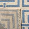 SAFAVIEH Washable Rug Outdoor Linden Collection - 4' x 6', Cream & Blue, Non-Shedding & Easy to Clean, Ideal for Patio, Backyard, Mudroom (LND128N) view 4