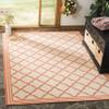 SAFAVIEH Washable Rug Outdoor Linden Collection - 4' x 6', Cream & Rust, Non-Shedding & Easy to Clean, Ideal for Patio, Backyard, Mudroom (LND121R) view 1