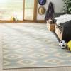 SAFAVIEH Washable Rug Outdoor Linden Collection - 4' x 6', Cream & Aqua, Non-Shedding & Easy to Clean, Ideal for Patio, Backyard, Mudroom (LND171L) view 1