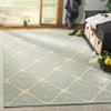 SAFAVIEH Washable Rug Outdoor Linden Collection - 4' x 6', Cream & Aqua, Non-Shedding & Easy to Clean, Ideal for Patio, Backyard, Mudroom (LND132L) view 1