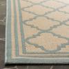 SAFAVIEH Washable Rug Outdoor Linden Collection - 4' x 6', Cream & Aqua, Non-Shedding & Easy to Clean, Ideal for Patio, Backyard, Mudroom (LND121L) view 3