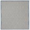 SAFAVIEH Washable Rug Outdoor Linden Collection - 4' x 6', Cream & Blue, Non-Shedding & Easy to Clean, Ideal for Patio, Backyard, Mudroom (LND173N) view 3