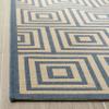 SAFAVIEH Washable Rug Outdoor Linden Collection - 4' x 6', Cream & Blue, Non-Shedding & Easy to Clean, Ideal for Patio, Backyard, Mudroom (LND173N) view 4